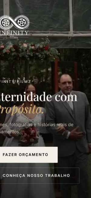 Site da Infinity Filmz no celular
