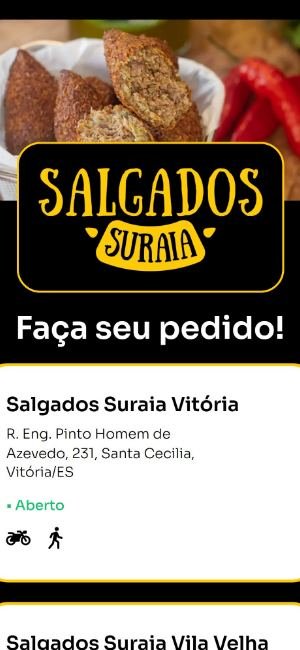 Site do Salgados Suraia no celular