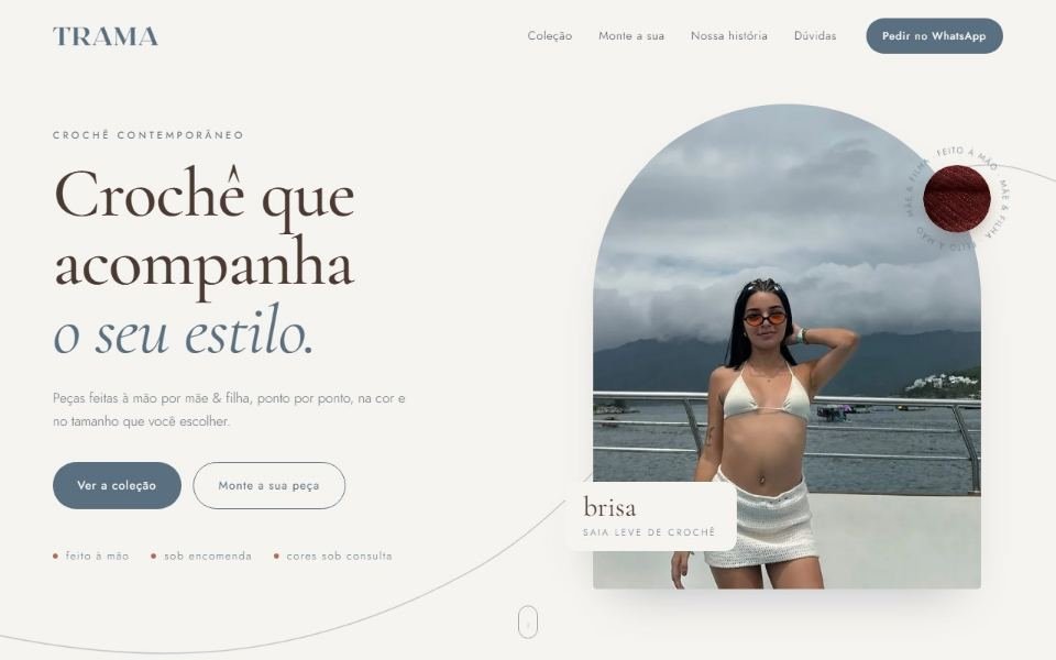 Site da Trama no computador